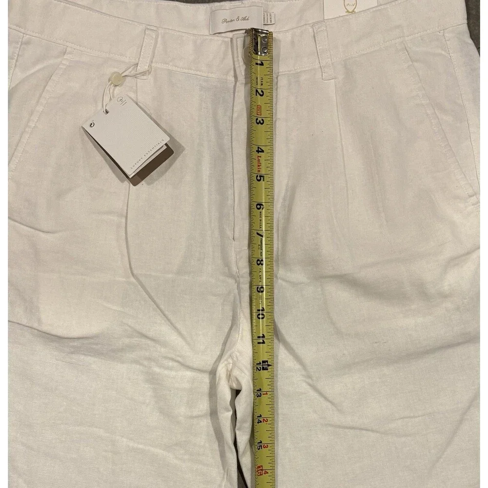 Porter & Ash Linen Blend Pants White Straight Fit Textured Men’s 32x29 NWT